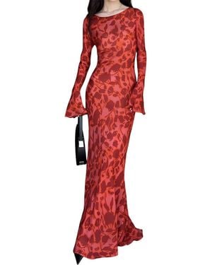 August 1997 Silk-blend Maxi Dress - Red