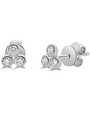 Sabrina Designs 14K 0.13 Ct. Tw. Diamond 3-Stone Earrings - Metallic