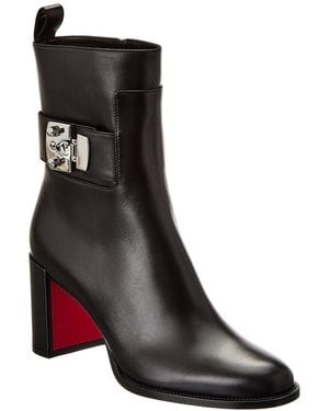 Christian Louboutin Booty Lock 70 Leather Boot - Black