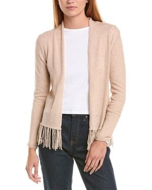 Sofiacashmere Fringe Wool & Cashmere-blend Cardigan - White