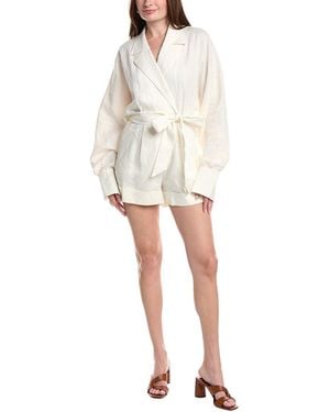 Sans Faff Linen Romper - White
