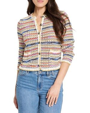 NIC+ZOE Coastal Crochet Knit Jacket - Blue