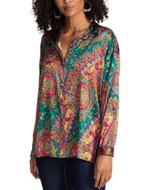 Johnny Was Audrey Silk-Blend Blouse - Multicolour