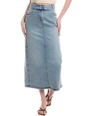 Kenneth Cole Belted Maxi Skirt - Blue