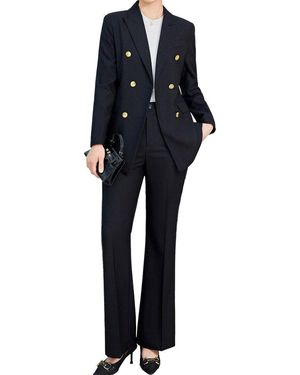 Adelin May 2Pc Jacket & Pant Set - Black
