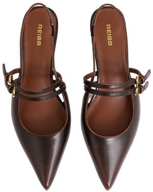 Reiss Isla Leather Pump - Brown