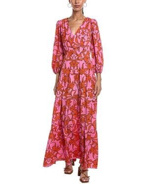 Vince Camuto Short Sleeve Maxi Dress - Red