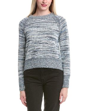 Autumn Cashmere Cotton By Slubby Tweed Jumper - Blue