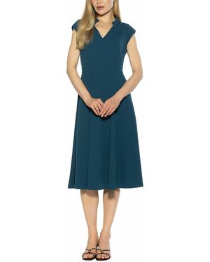Alexia Admor Yara U Neck Fit & Flare Midi Dress - Blue