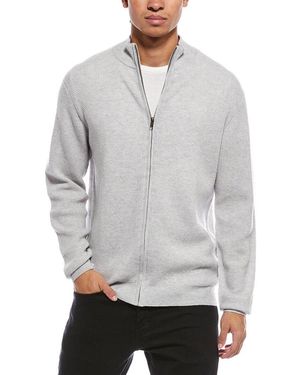 Brodie Cashmere Moss Stitch Wool & Cashmere-Blend Bomber Jacket - Grey