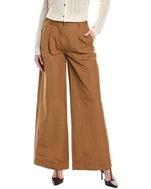 Jonathan Simkhai Leroy Pleated Wide Leg Pant - Brown