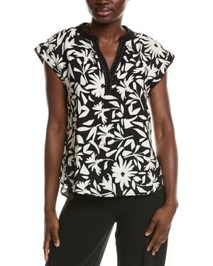 Vince Camuto V-Neck Blouse - Black