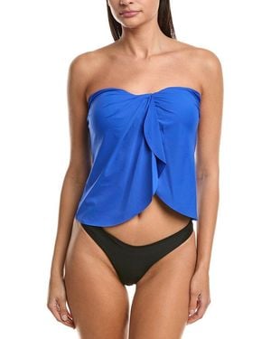 Vince Camuto Draped Bandeau Tankini Top - Blue