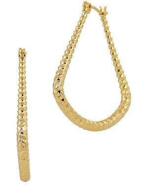 Savvy Cie 18k Plated Hoop Earrings - White