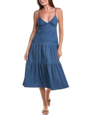 Marion Solid Midi Dress - Blue