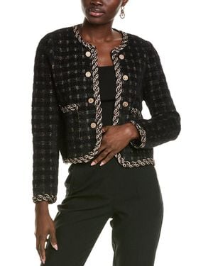 To My Lovers Fuzzy Eyelash Open-Front Jacket - Black