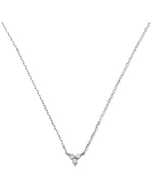 MaxColor 14K 0.12 Ct. Tw. Lab-Grown Diamond Solitaire Necklace - Metallic