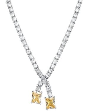 Genevive Jewelry Silver Tennis Necklace - Metallic