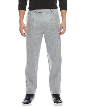 Brunello Cucinelli Pleated Leisure Fit Wool Pant - Grey