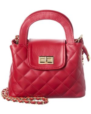 Italian Leather Crossbody - Red