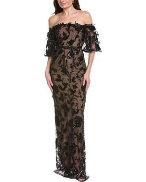 Marchesa Embellished Gown - Black