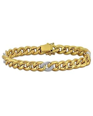 Rina Limor 14K Two-Tone 0.34 Ct. Tw. Diamond Link Bracelet - Metallic