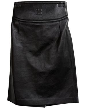 Givenchy Cutout Embossed Skirt (Authentic Pre-Loved) - Black
