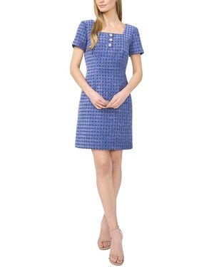 Cece Button Trim Strap Mini Dress - Blue