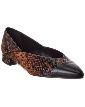 M by Bruno Magli Parma Snake-Embossed Leather Flat - Brown