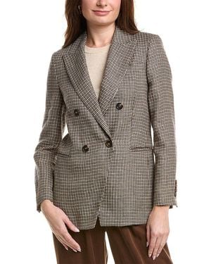 Brunello Cucinelli Linen-blend Blazer - Gray