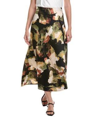 Anne Klein Pull-On Bias Flared Skirt - Green