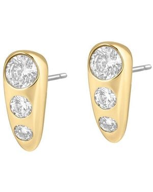 Electric Picks 14K Plated Cz Cushion Statement Earrings - Metallic