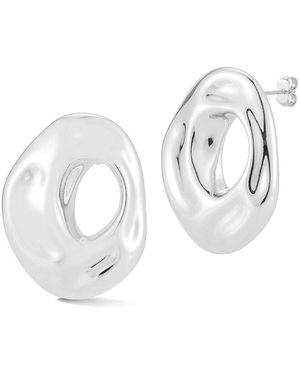 Chloe and Madison Jewellery Concave Open Statement Studs - White