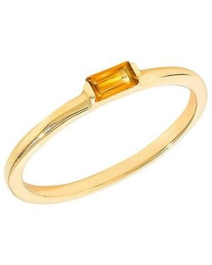TIRAMISU 14K Over 0.12 Ct. Tw. Madeira Citrine Solitaire Ring - Metallic