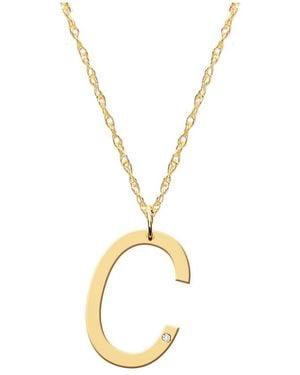 Jane Basch 22K Over Diamond Block 24In Initial Necklace -Z) - Metallic