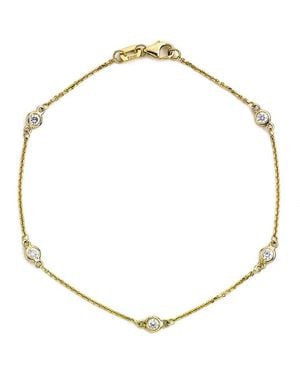 Suzy Levian 14K 0.15 Ct. Tw. Diamond Station Bracelet - Metallic