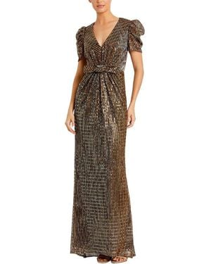 Mac Duggal Short Sleeve Gown - Metallic