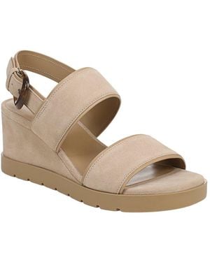 Vince Roma-B Leather Slingback Wedge Sandal - Natural