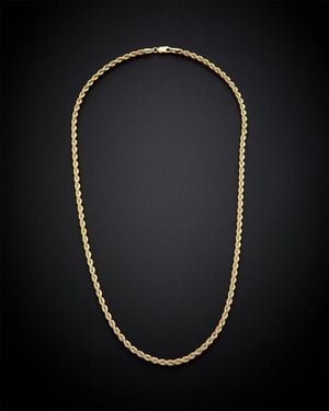Italian Gold 14k Hollow Rope Chain Necklace - Black