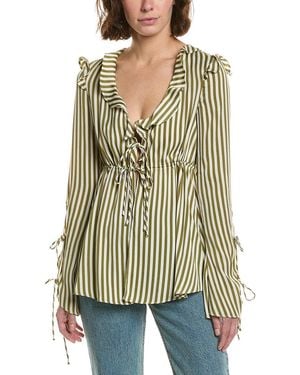 Bardot Dhalia Frill Blouse - Green