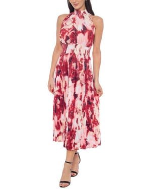 Marina Tie Dye Midi Dress - Red