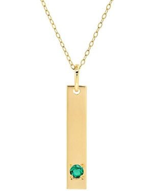 MaxColor 14K 0.07 Ct. Tw. Lab-Grown Emerald Pendant Necklace - White