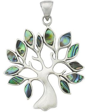 Samuel B. Silver 3.96 Ct. Tw. Abalone Tree Pendant - White
