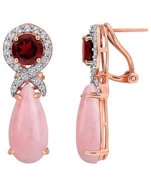 Rina Limor 31.50 Ct. Tw. Opal, Garnet, Topaz Drop Earrings - Pink