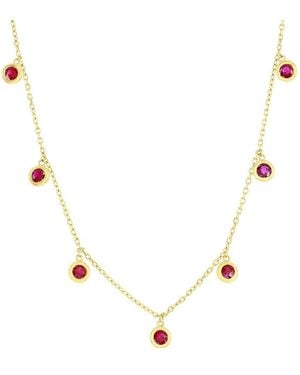 Jewels by Viomo 14K 1.32 Ct. Tw. Ruby By The Yard Necklace - Metallic