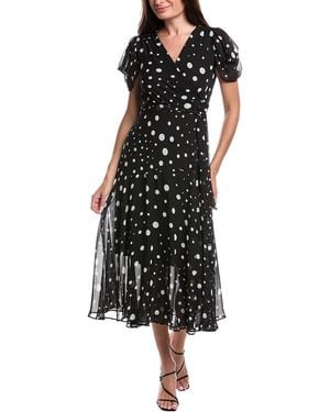 Joseph Ribkoff Flutter Sleeve Wrap Dress - Black