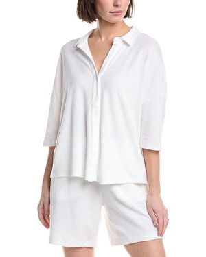 Majestic Filatures Terry Button Shirt - White