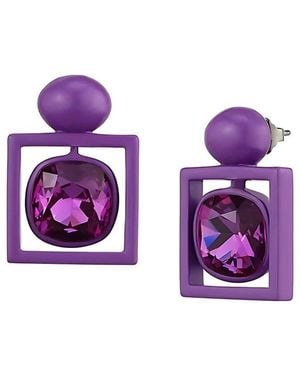 Alamode Jewelry Stainless Steel Earring - Purple