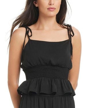 Red Carter Hammered Satin Coverup Cropped Cami - Black