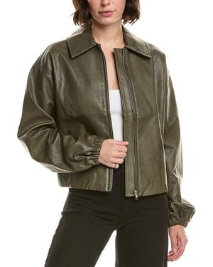 Elan Vegan Leather Jacket - Green